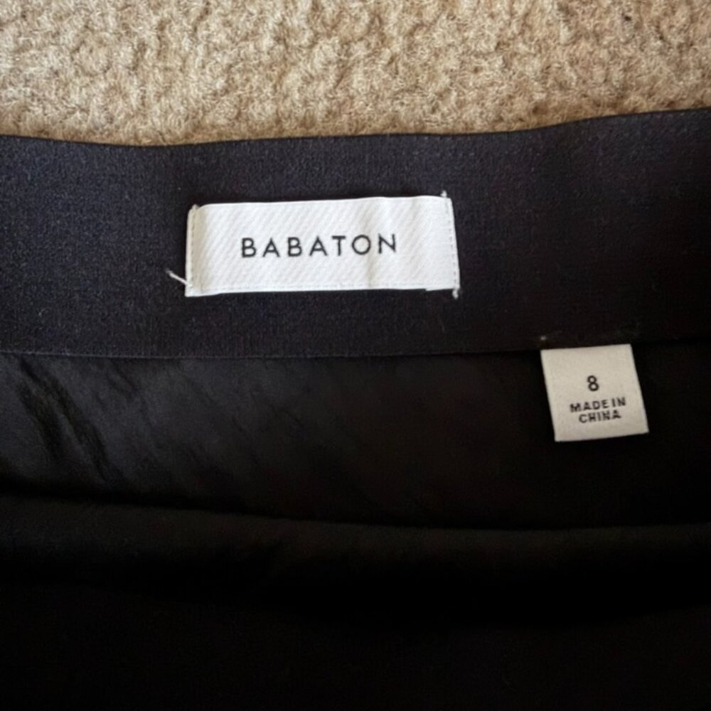 Aritzia Babaton Slip Satin Mini Skirt Black – Size 8 - Picture 4 of 5